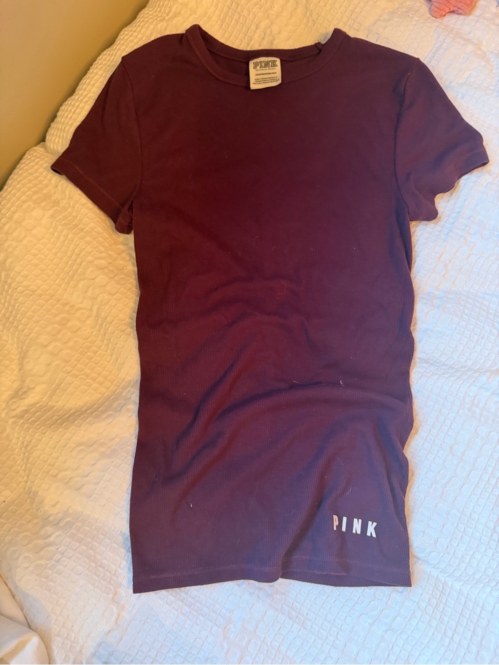 PINK Victoria's Secret Deep Maroon Tagged Top
